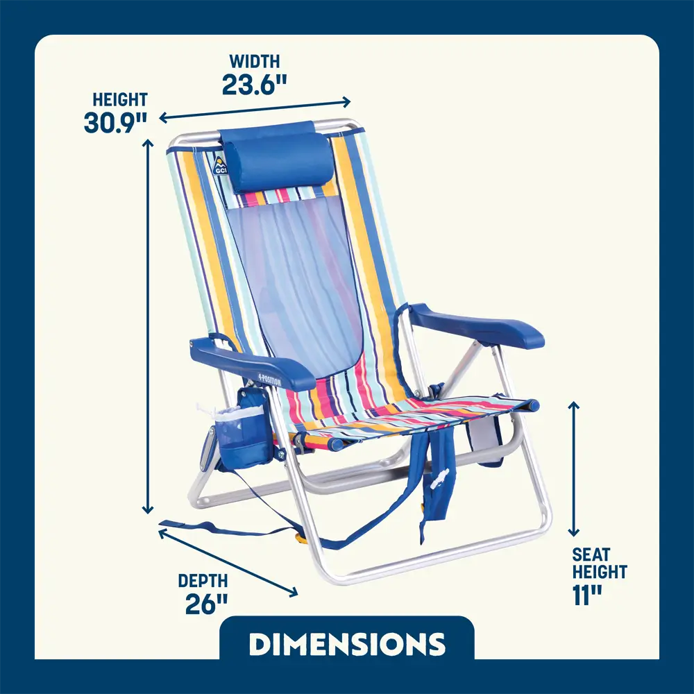 Rust-Resistant Aluminum Backpack Beach Chair - Choice 709 - Rust-Resistant Aluminum Sand-Friendly Lounge Chair Detail