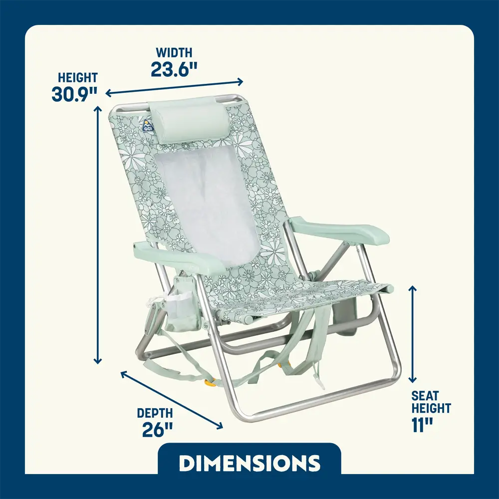Rust-Resistant Aluminum Backpack Beach Chair - Choice 709 - Rust-Resistant Aluminum Sand-Friendly Lounge Chair Detail
