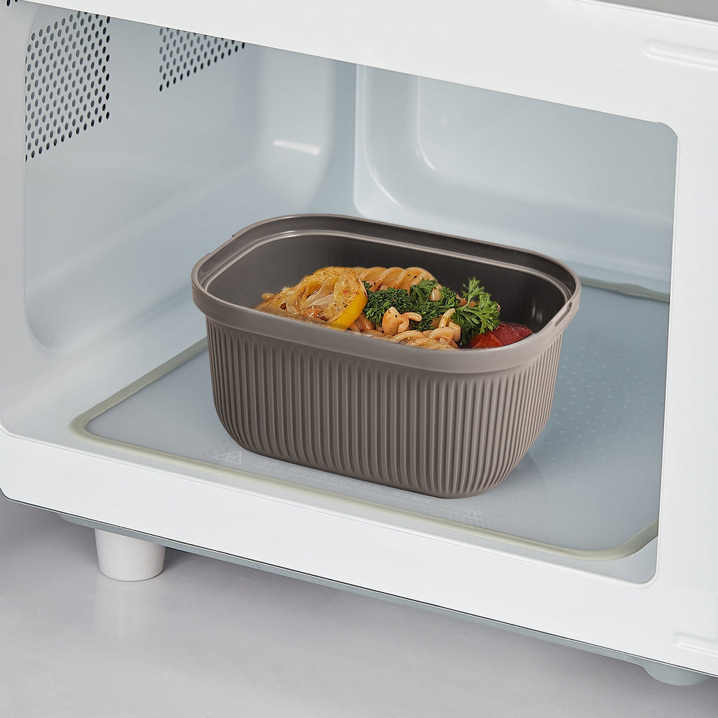 Playful Geometric Plastic Food Storage Bento Snack Container, Rectangle, Grey, 19oz Capacity, Made for Portable Food Storage - Fun Food Fidget Cookie Squishable Toy Detail