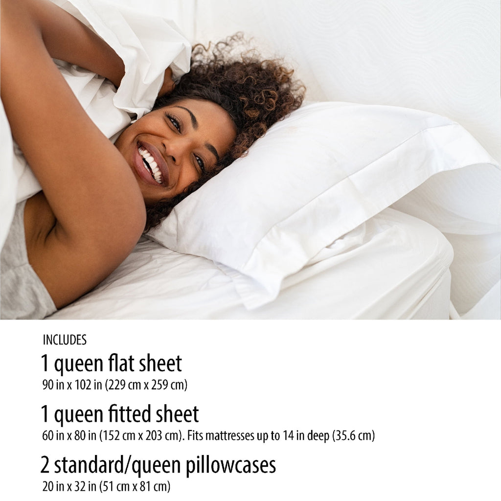 Premium Egyptian Cotton Microfiber Bed Sheet Set, Queen, Rich Black, 4 Piece - Luxury Bed Sheet Set with Deep Pockets Detail