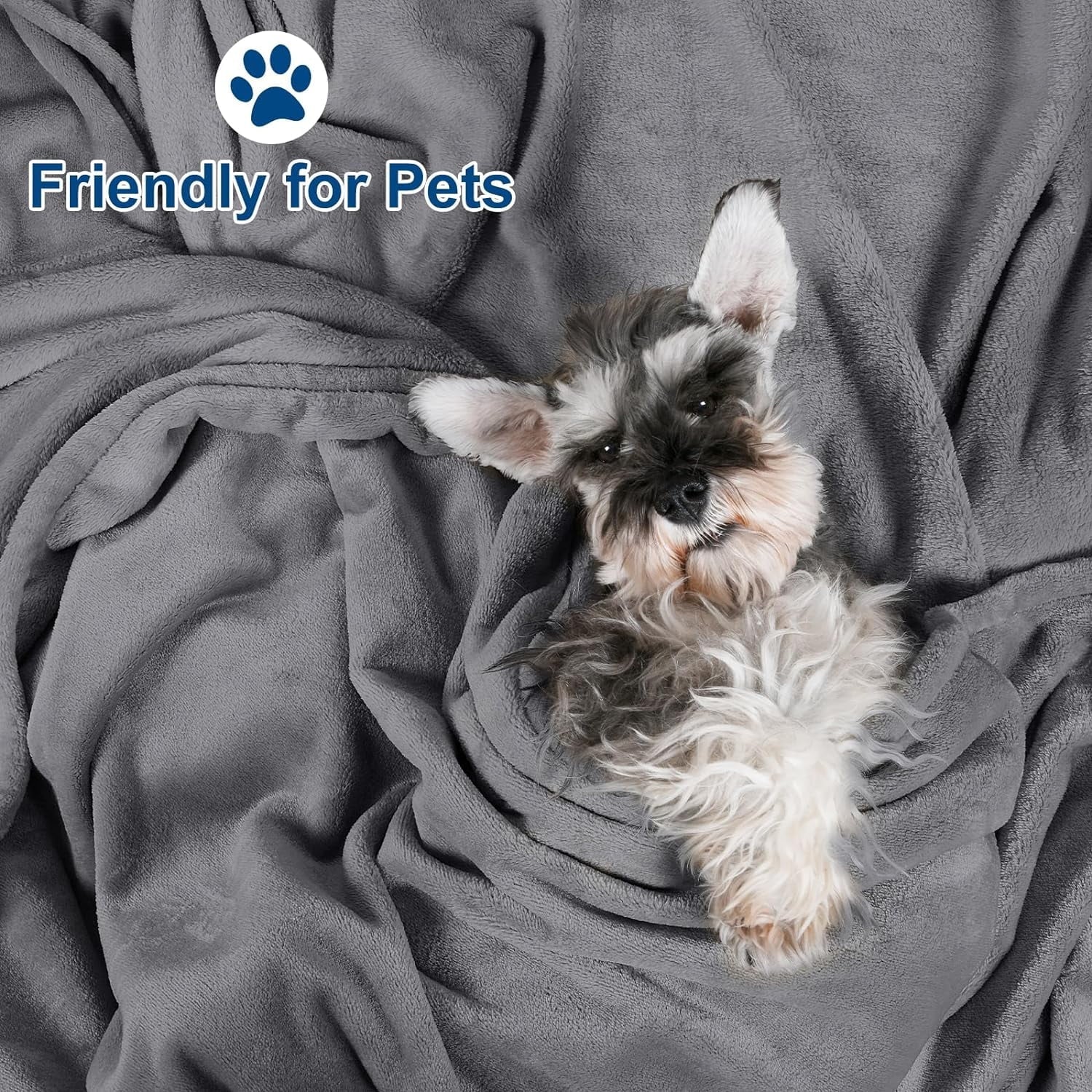 Lightweight Warm Fleece Throw Blanket, Fuzzy Soft Lightweight Blankets for Bed, Sofa, Suitable for All Season, Grey, 50x60 inches - Super Soft Reversible Sherpa Flannel Blanket Detail