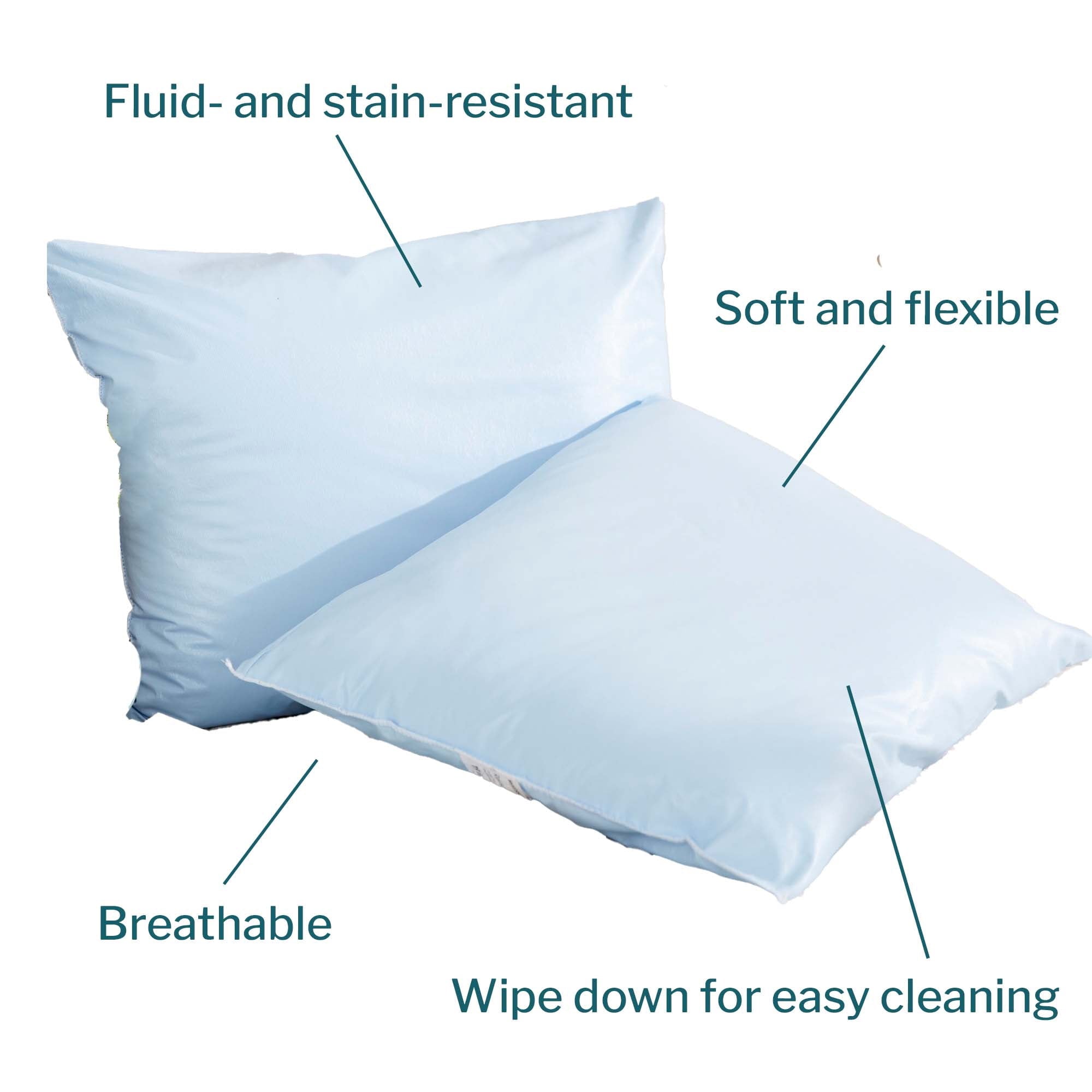 Fluffy Shredded Reusable Water-Resistant Soft Polyester Fill Blue Bed Pillow, 19" x 25", 1 Ct - Ergonomic Memory Foam Pillow for Neck Pain Support Detail