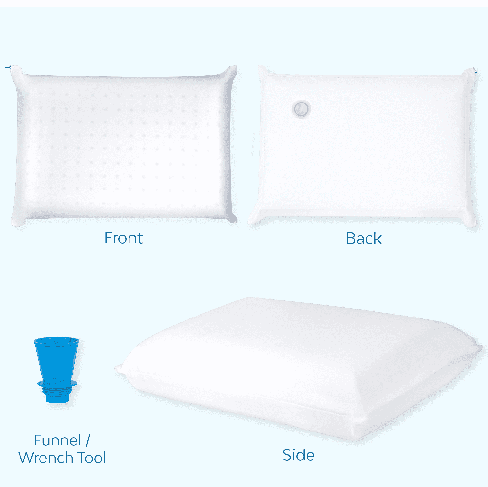 Orthopedic Support Memory Foam Water Pillow - Adjustable Pillow for Neck Pain Relief, Pillow for Side, Back, and Stomach Sleepers, The O... - Orthopedic Shredded Foam Bed Pillow Set Detail