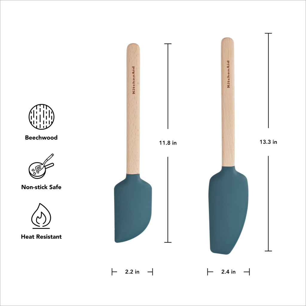 Durable Steel 2-Piece Silicone Mixing Spatula and Scraper Set for Cooking, Agave - Heavy Duty Stainless Steel Kitchen Shears Detail