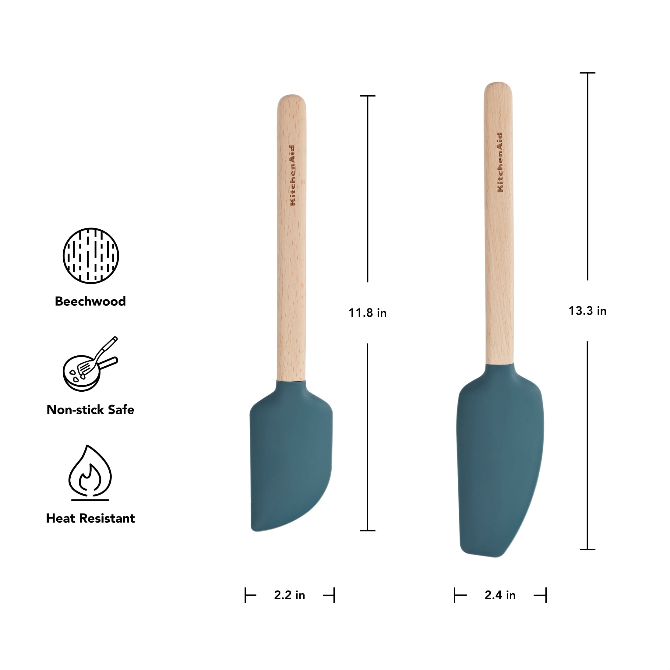 Durable Steel 2-Piece Silicone Mixing Spatula and Scraper Set for Cooking, Agave - Heavy Duty Stainless Steel Kitchen Shears Detail