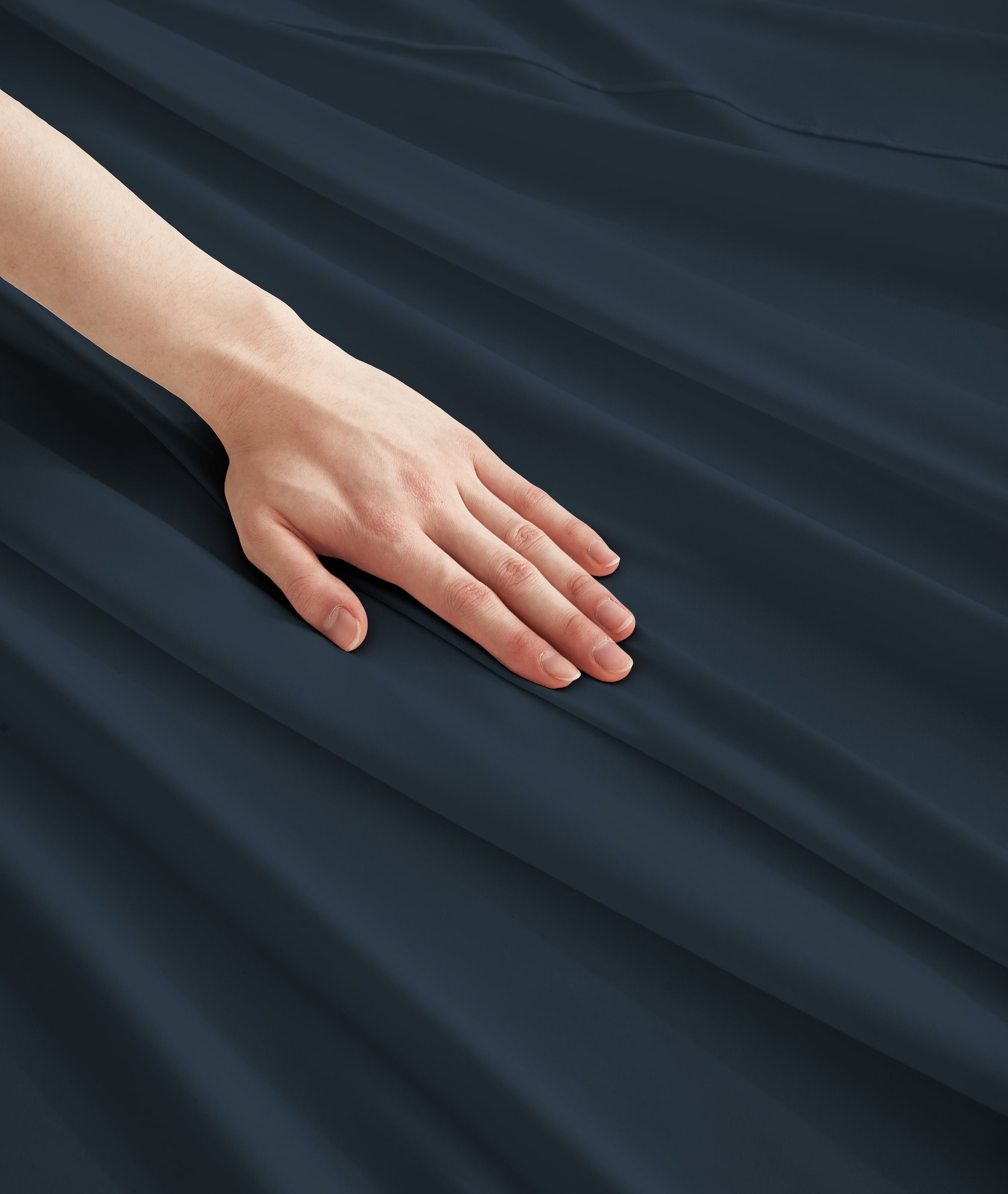 Breathable Luxury 3-Piece Twin Sheet Set, Ultra-Soft 800 Thread Count Microfiber, Deep Pocket, Twin, Blue Indigo - Cooling Hotel Quality Bedding Sheets and Pillowcases Detail