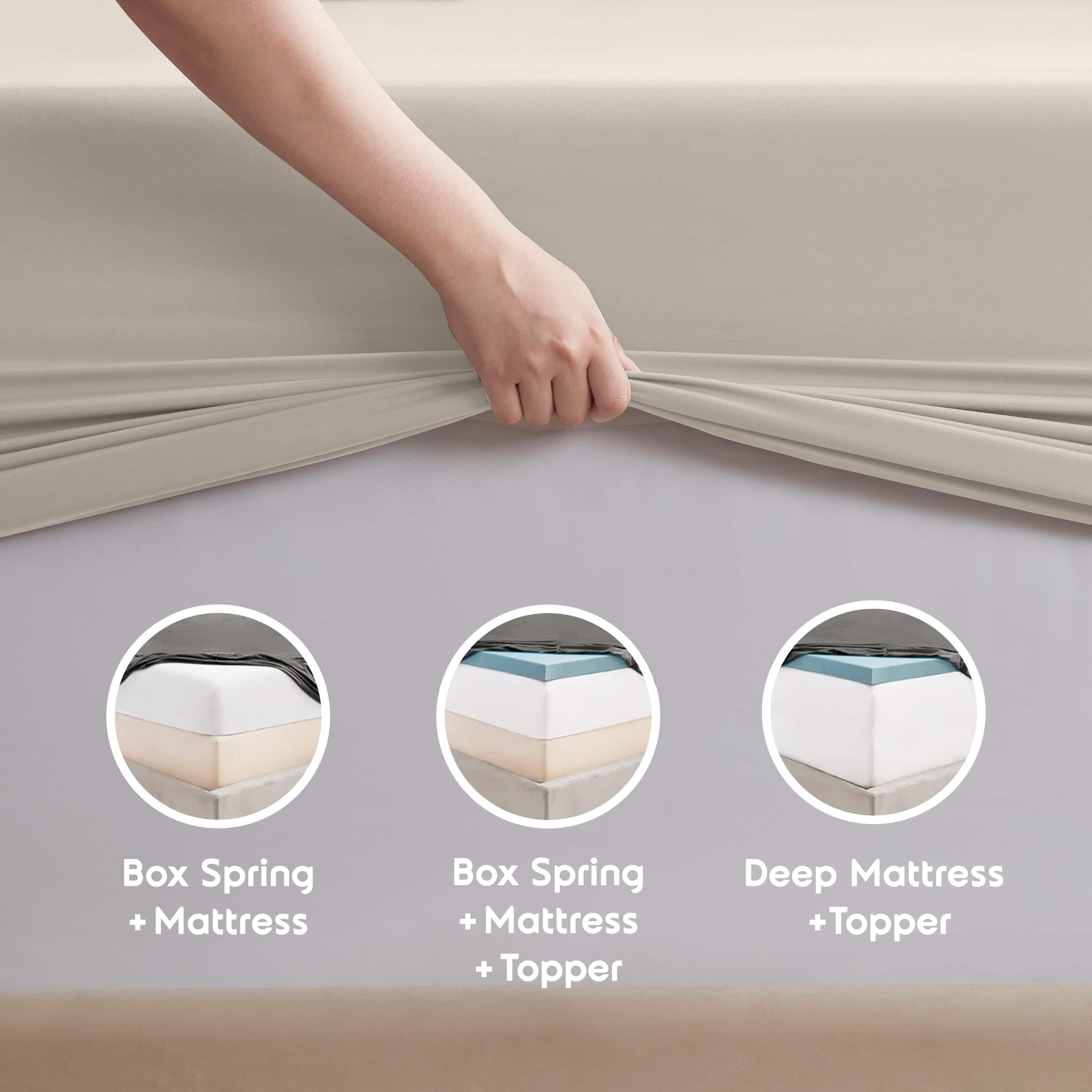 Ultra-Soft Extra Deep Pocket Full Sheets Set, 4 Piece, Fits 18"-24" Mattress, Breathable & Extra Soft Bed Sheets, Linen - Luxury Bed Sheet Set with Deep Pockets Detail