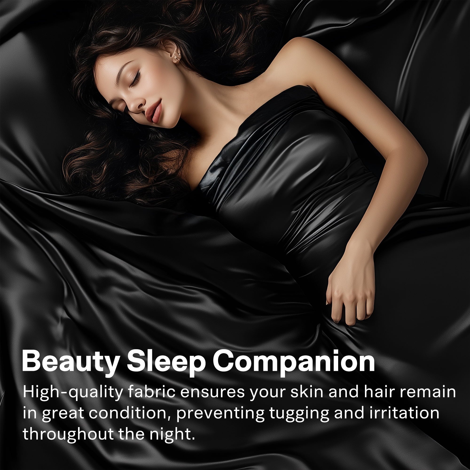 Breathable Luxury Queen Silk Black Bed Sheet Set,4 Pieces 1800 Microfiber 2 Pillowcase 20"x30" - Premium Ultra-Soft Pillowcase Pair for Sleeping Detail