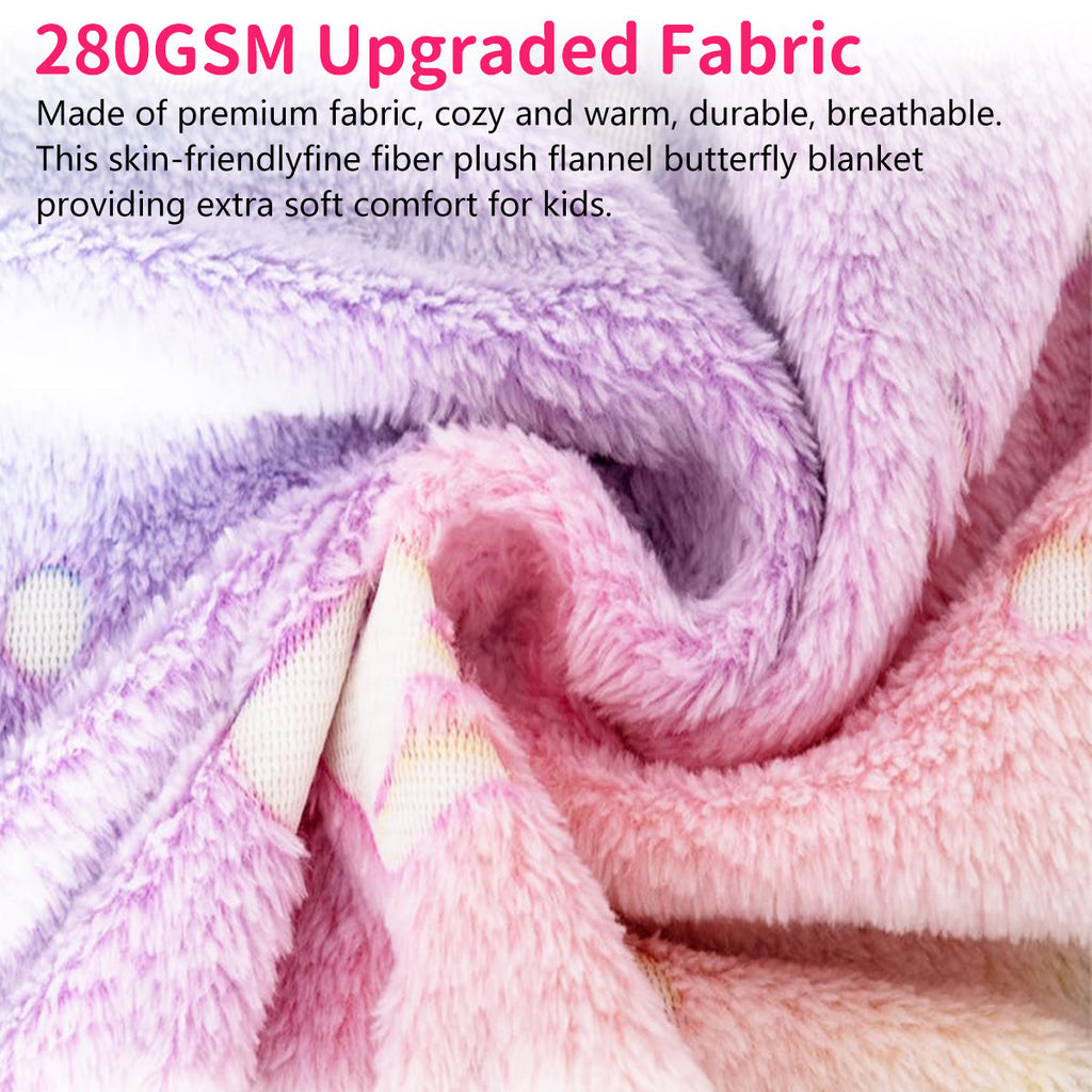 Reversible Sherpa Glow in The Dark Pony Blanket for Kids, 50"x60" Soft Cozy Luminous Flannel Blanket, Christmas Birthday Gift for Girls... - Super Soft Reversible Sherpa Flannel Blanket Detail