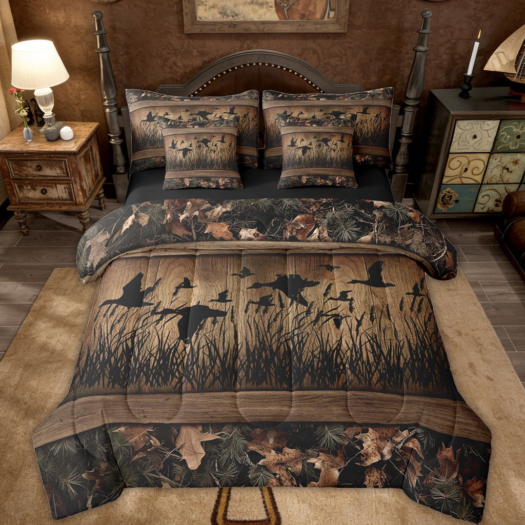 All-Season 7 Piece Camo Mallard Duck Comforter Set With Sheets Men Rustic Farmhouse Cabin Bed In A Bag Full,Hunting Woodland Duc... - Hypoallergenic Ultra-Fluffy Quilt for Winter - Default Title