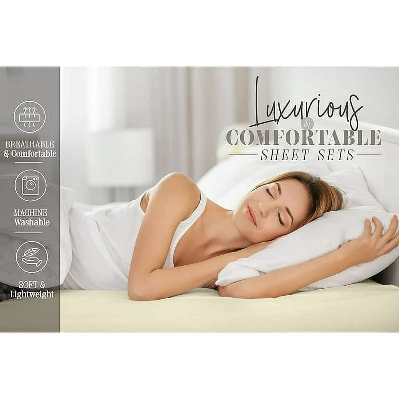 Cooling Sateen 4 Pieces Bed in a Bag Sheet Set Full Red - Luxury Bed Sheet Set with Deep Pockets Detail