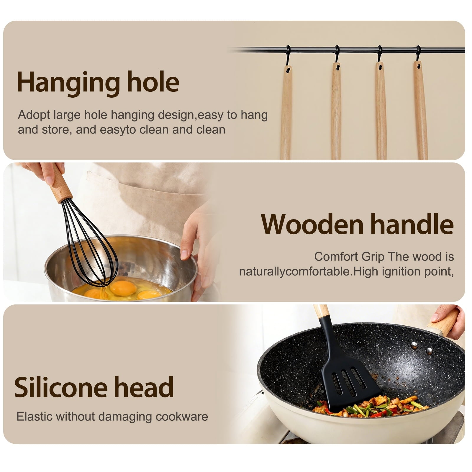 Seamless One-Piece Silicone Cooking Utensils Set, Heat Resistant Kitchen Cooking Utensils Set, 12 PCS Handle Silicone Kitchen Gadgets Ut... - Durable Turner & Ladle Utensil Set for Home Chefs Detail