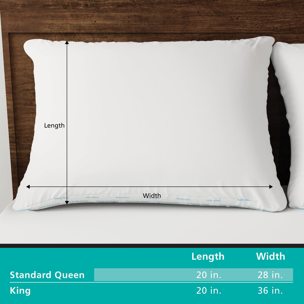 Fluffy Shredded Back & Side Sleeper Bed Pillow, Standard/Queen - Extra Firm Support - Hotel Quality Plush Sleeping Pillows Detail