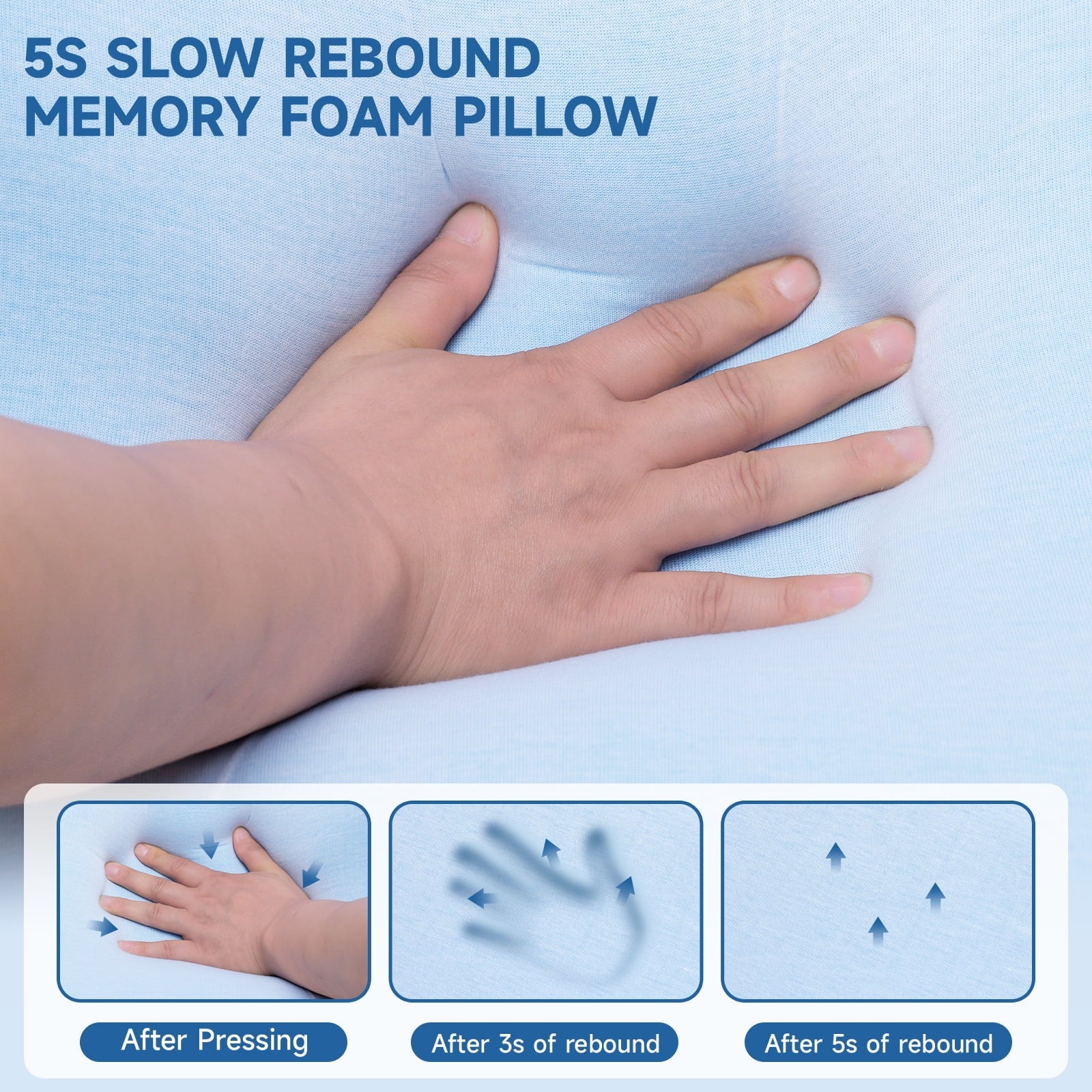Fluffy Shredded Memory Foam Pillow for Bed, Firm Cooling Pillow with Washable Cover, Supportive Bed Pillow for Side,Stomach and Back ... - Hotel Quality Plush Sleeping Pillows Detail