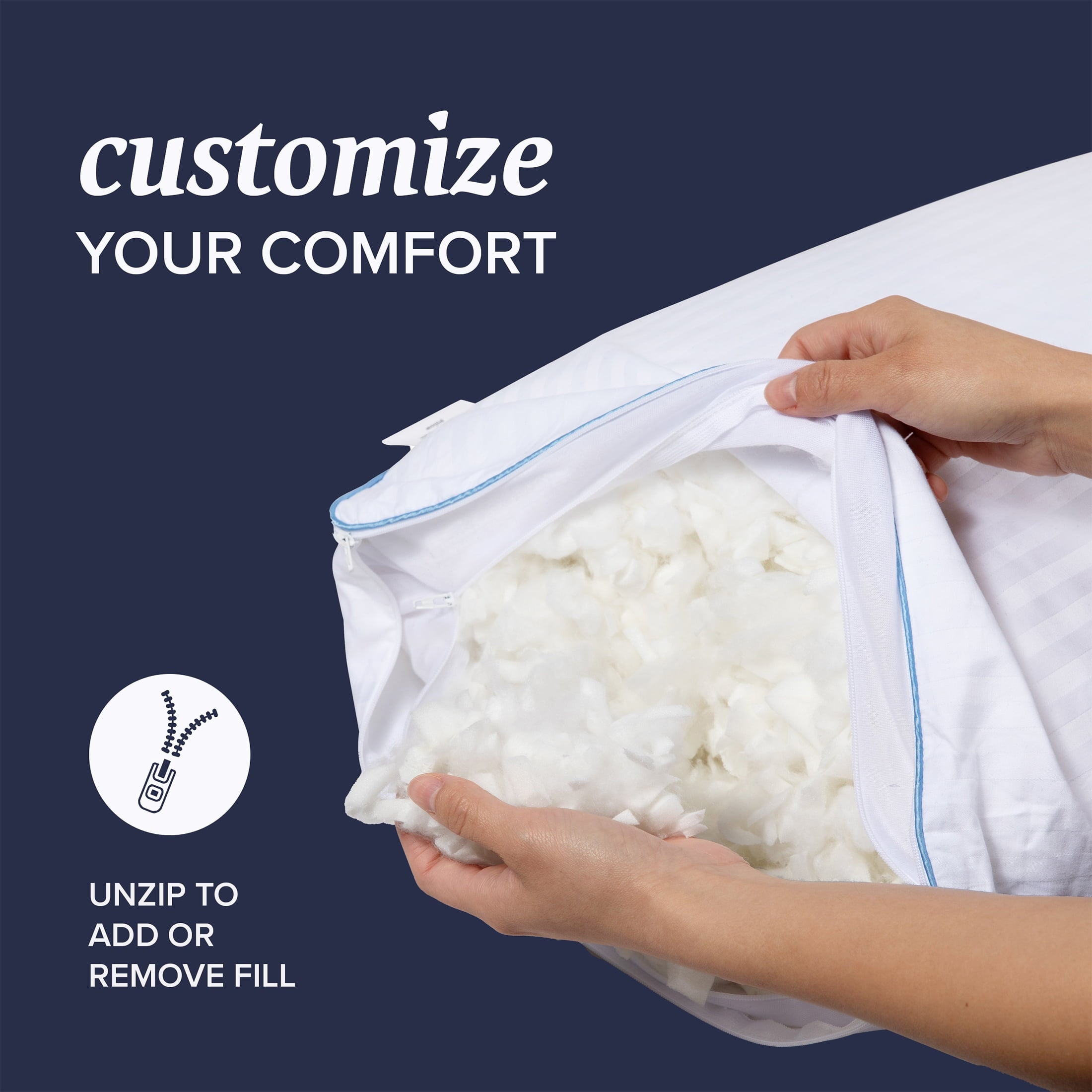 Orthopedic Support Customizable Memory Foam Queen Pillow 1Pack, Adult - Ergonomic Memory Foam Pillow for Neck Pain Support Detail