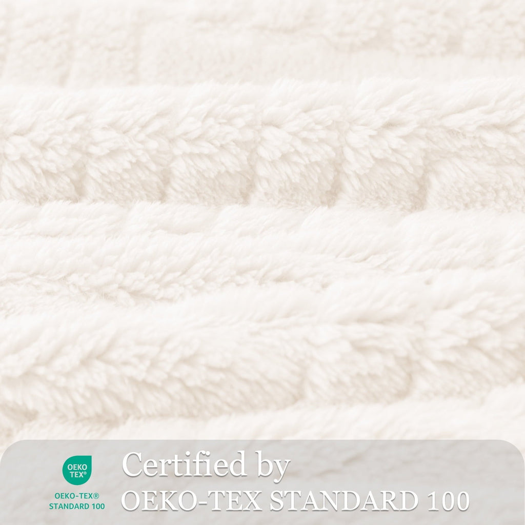 Reversible Sherpa Fluffy Fleece Throw Blanket 50"x60" for Couch, Bed, Sofa, Fuzzy Soft Cozy Throw with Decorative Jacquard Pattern for ... - Luxury Knitted Decorative Throw Blanket with Fringes Detail