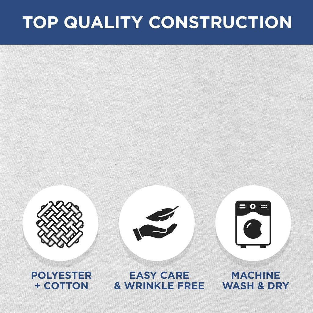 Premium Egyptian Cotton 2 Pack Fitted Hospital Bed Sheets with Elastic All Around for a Perfect Fit - Cotton Rich Soft Knitted Jersey Sheet, ... - Breathable Egyptian Cotton Flat & Fitted Sheets Detail
