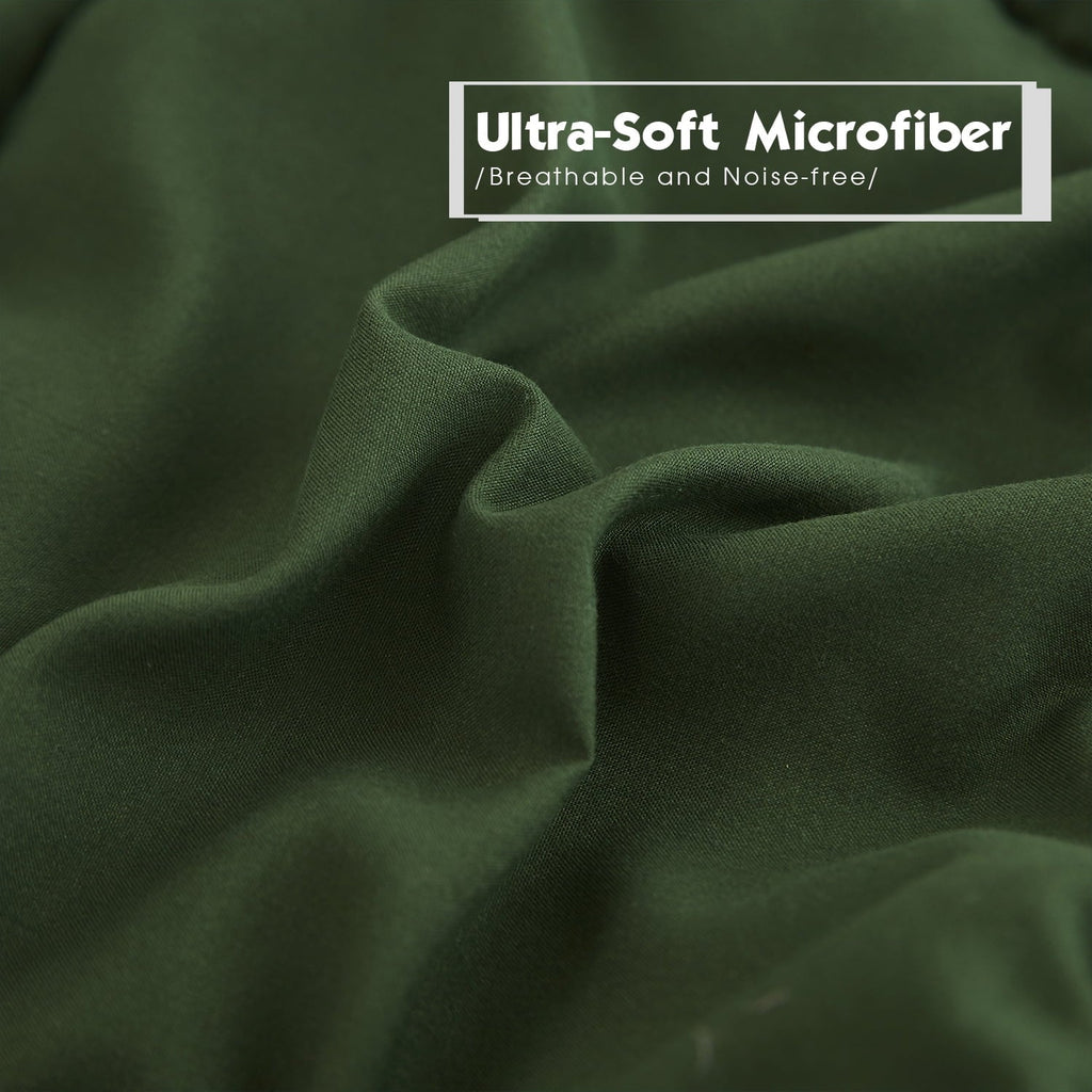 Fluffy Down Alternative Light Weight Down Alternative Comforter Set, Queen, Green, Reversible - Hypoallergenic Ultra-Fluffy Quilt for Winter Detail