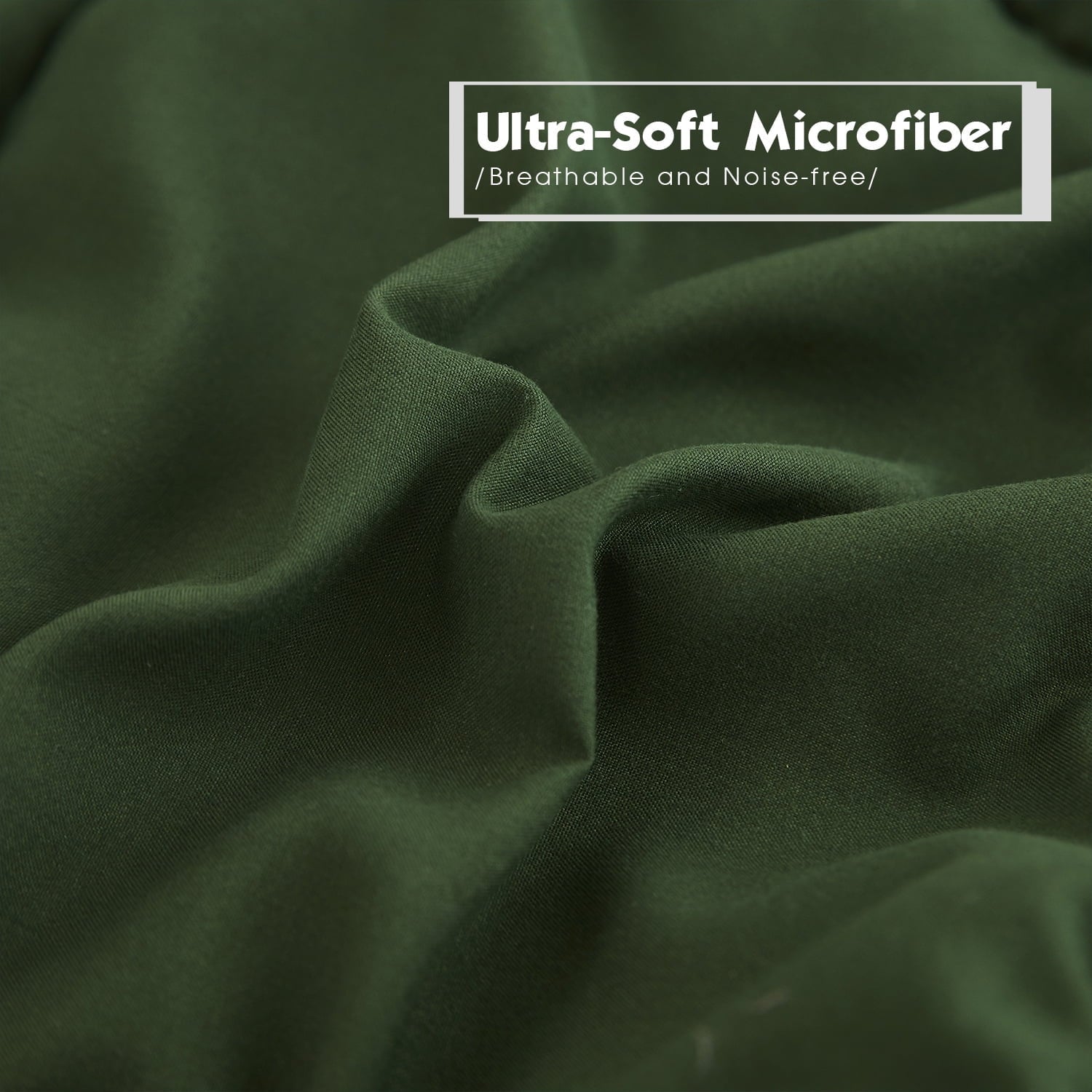 Fluffy Down Alternative Light Weight Down Alternative Comforter Set, Queen, Green, Reversible - Hypoallergenic Ultra-Fluffy Quilt for Winter Detail