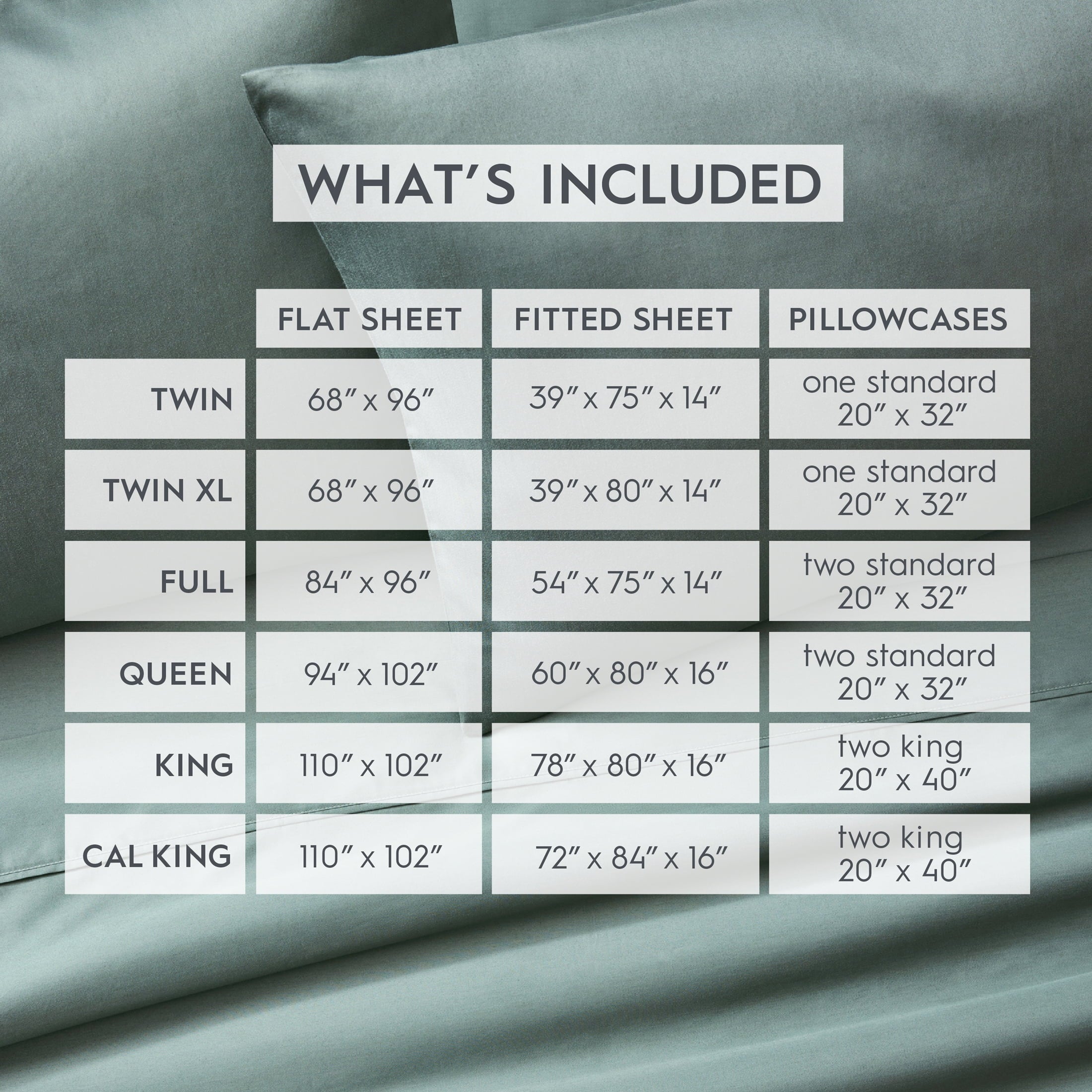 Cooling Sateen 4-Piece 300 Thread Count Green Ash Cotton Sateen Bed Sheet Set, Cali King - Luxury Bed Sheet Set with Deep Pockets Detail