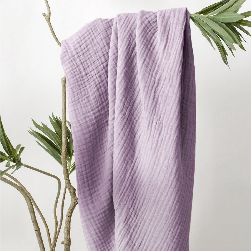 Cozy Fleece 100% Cotton Muslin Blanket Large 50" x 70", 6 Layers Lightweight and Breathable Throw Blankets for Couch, Soft Coolin... - Lightweight Plush Warm Blanket for All Seasons Detail