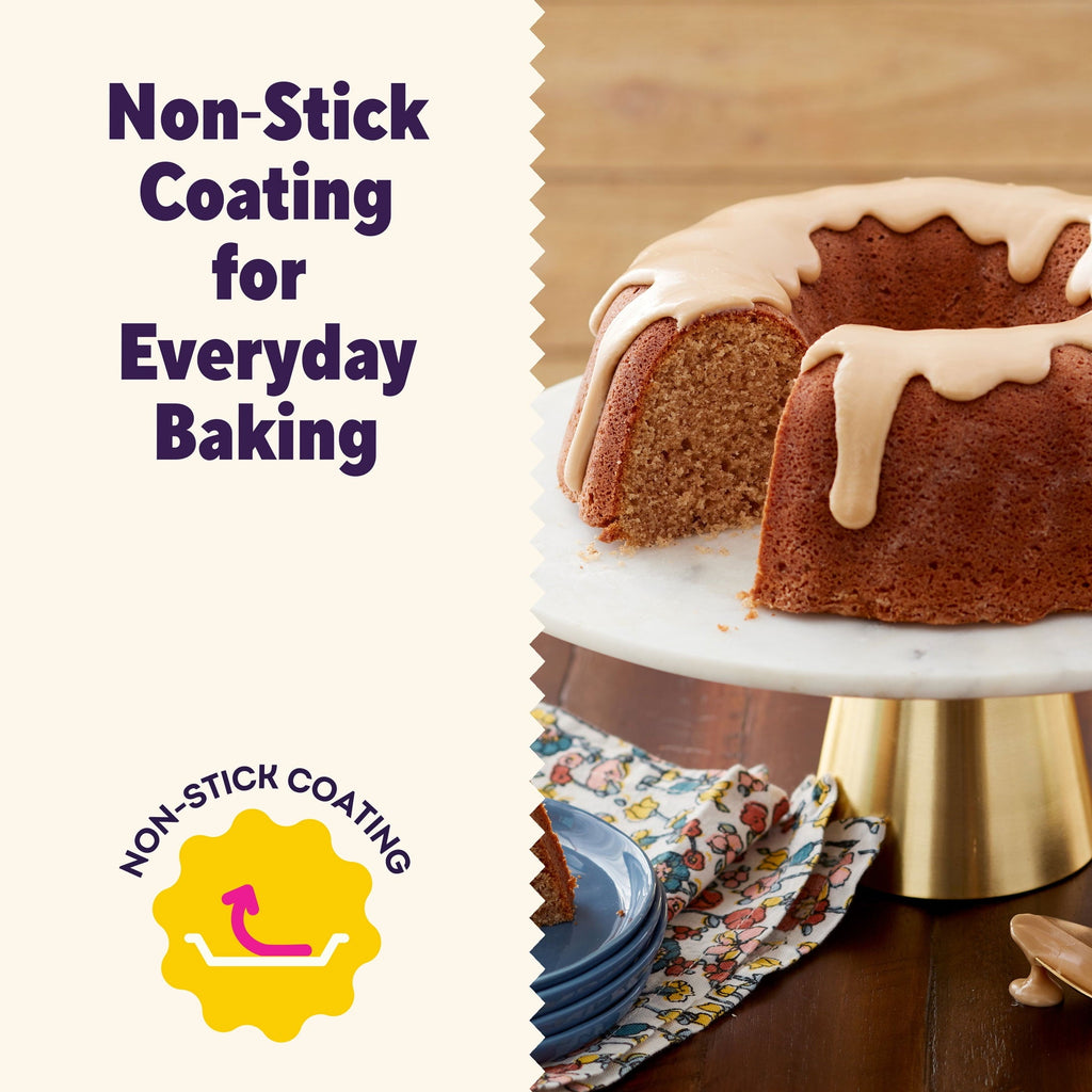 Time-Saving Everyday Non-Stick Bundt Cake Pan 9.51" Fluted Tube Baking Pan, Packaging May Vary - Innovative Kitchen Helper for Modern Cooking Detail