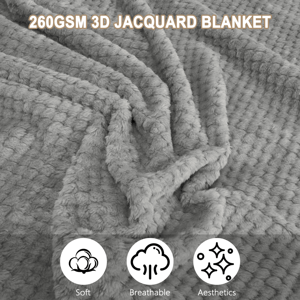Lightweight Warm Soft Jacquard for Couch, Waffle Weave Fuzzy s for Home Decor, Lightweight and Warm Bed s for Bed Sofa Office Travel - Luxury Knitted Decorative Throw Blanket with Fringes Detail