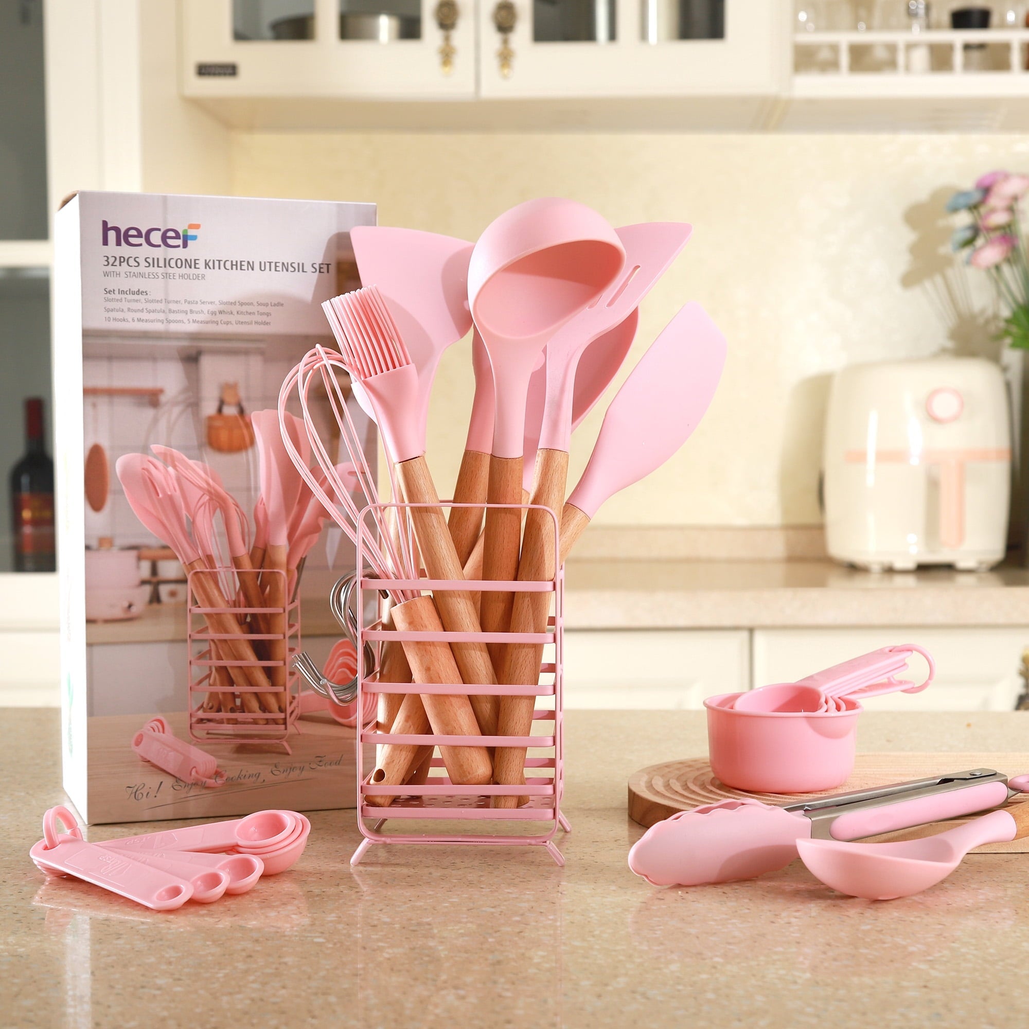 High-Precision 32 PCS Silicone Cooking Utensils Set, 446°F Heat Resistant for Nonstick Cookware - Heavy Duty Stainless Steel Kitchen Shears Detail