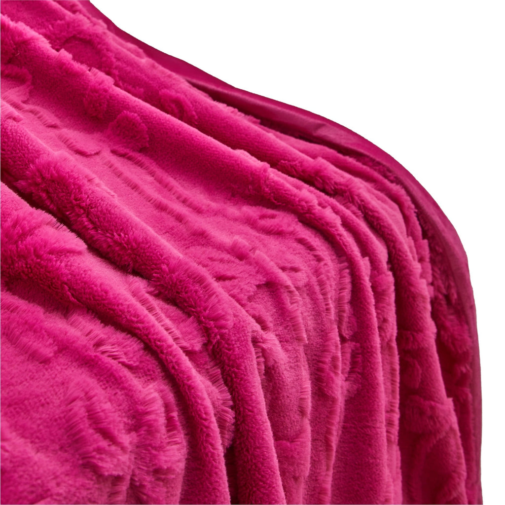 Reversible Sherpa Gen Z 50" x 60"Carved Bow Faux Fur Throw - Lightweight Plush Warm Blanket for All Seasons Detail