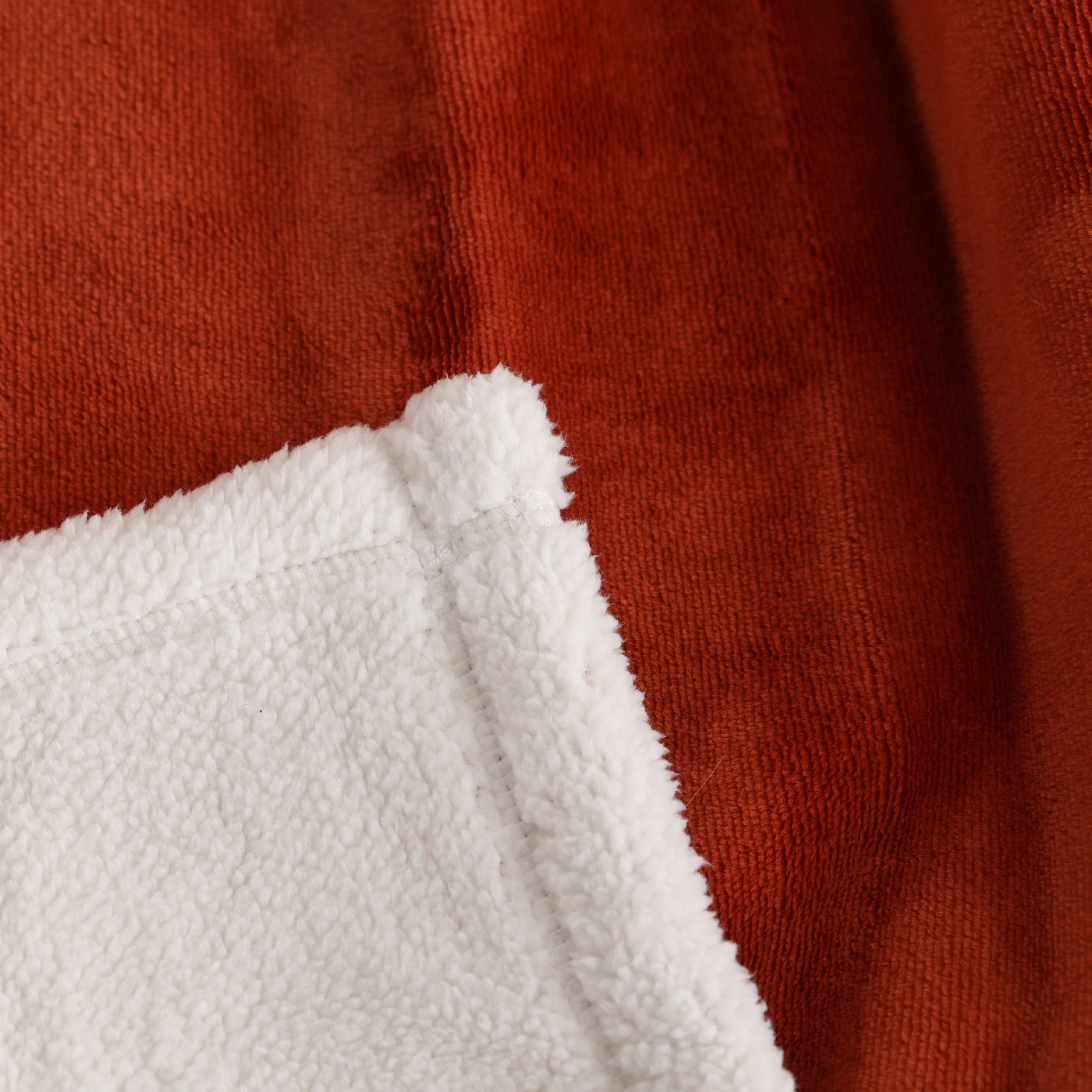 Cozy Fleece Reversible Printed Velvet Plush and Hampshire Faux Shearling Soft Throw Blanket, Standard Size, Auburn Sun - Super Soft Reversible Sherpa Flannel Blanket Detail