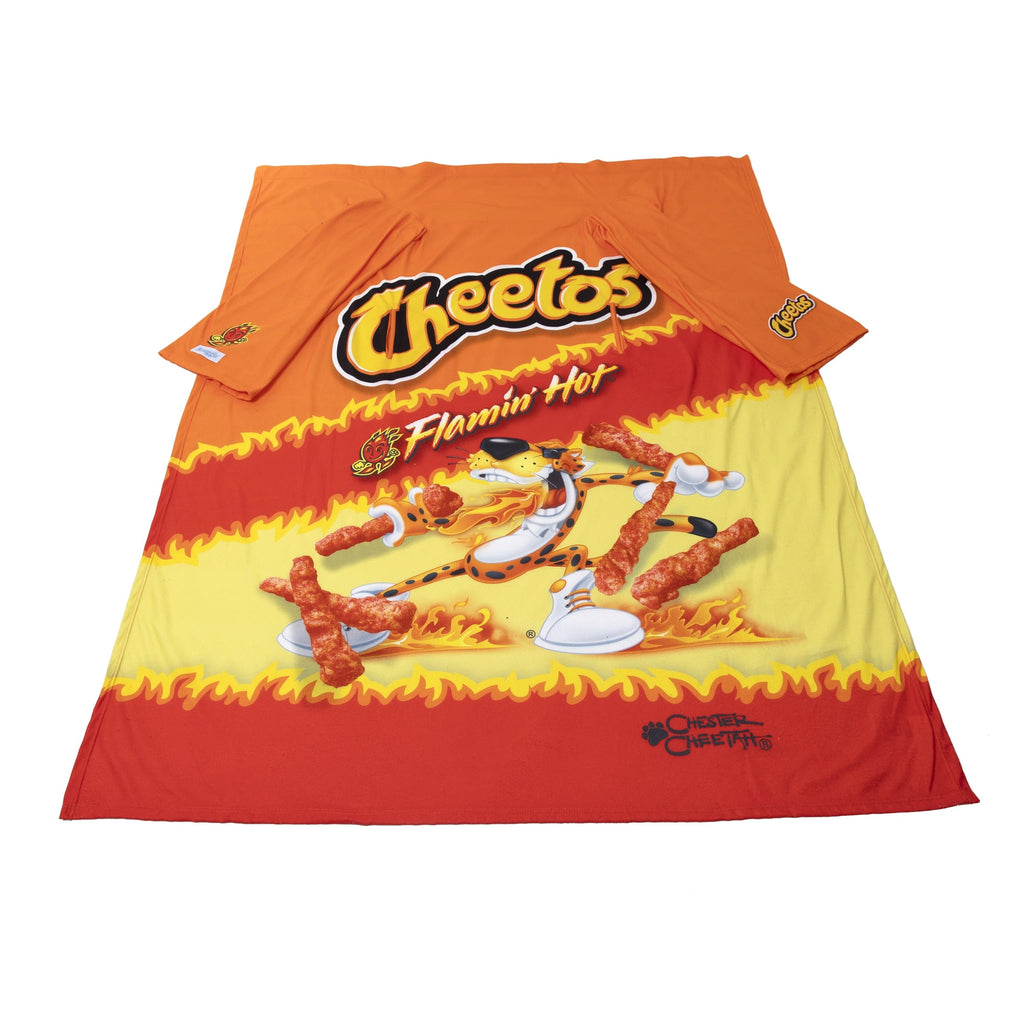Super Soft Flannel Cheetos Flaming Hot Wearable Blanket - Lightweight Plush Warm Blanket for All Seasons Detail