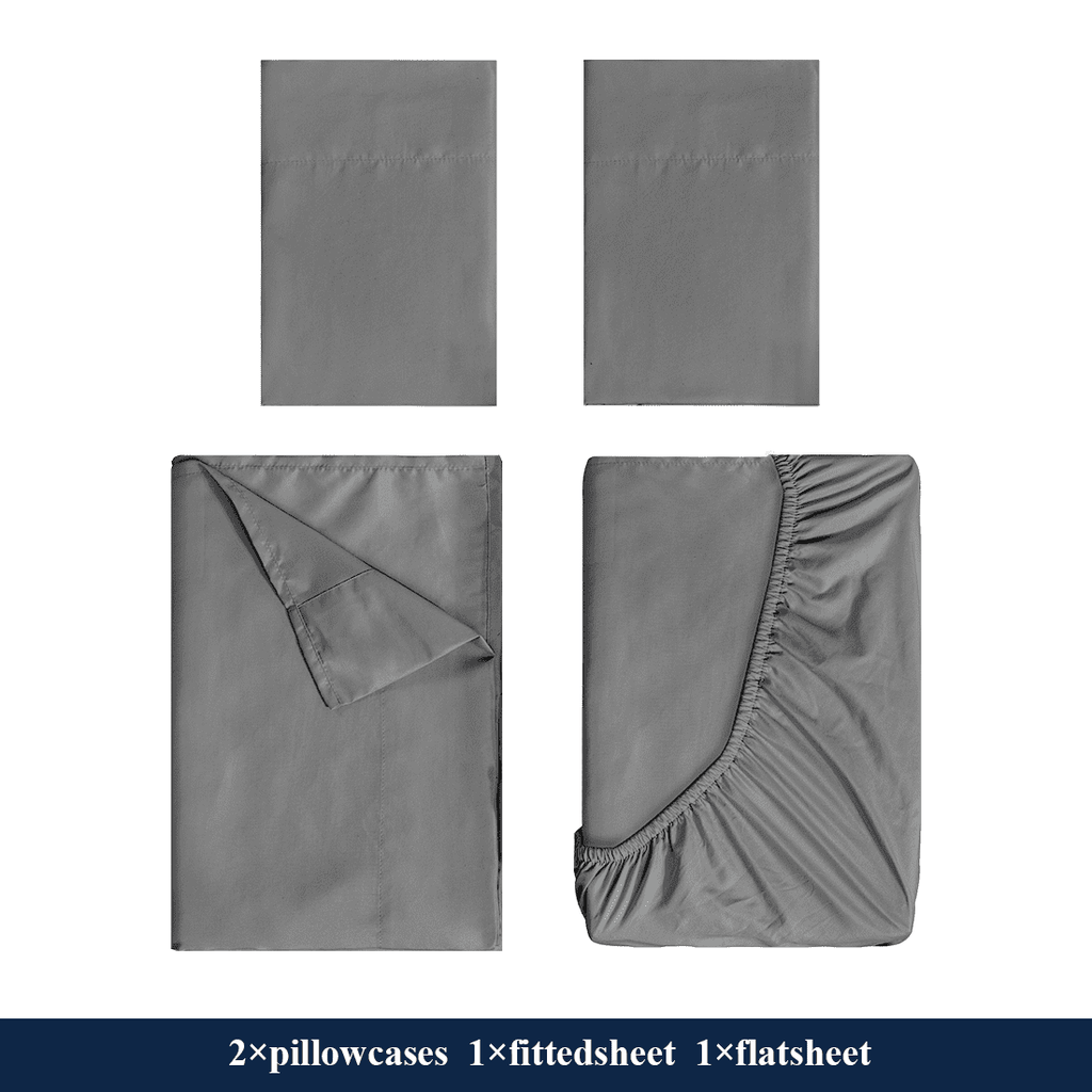 Premium Egyptian Cotton Full Size Bed Sheets, 4 Piece Sheets 14” Deep Pocket Sheet & Pillowcase Sets Soft Microfiber Luxury Bedding Fitted Sh... - Luxury Bed Sheet Set with Deep Pockets Detail