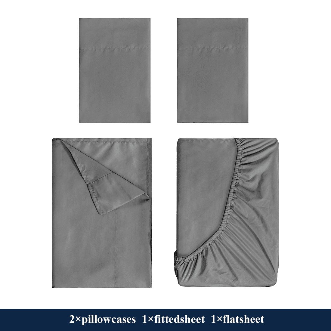 Premium Egyptian Cotton Full Size Bed Sheets, 4 Piece Sheets 14” Deep Pocket Sheet & Pillowcase Sets Soft Microfiber Luxury Bedding Fitted Sh... - Luxury Bed Sheet Set with Deep Pockets Detail