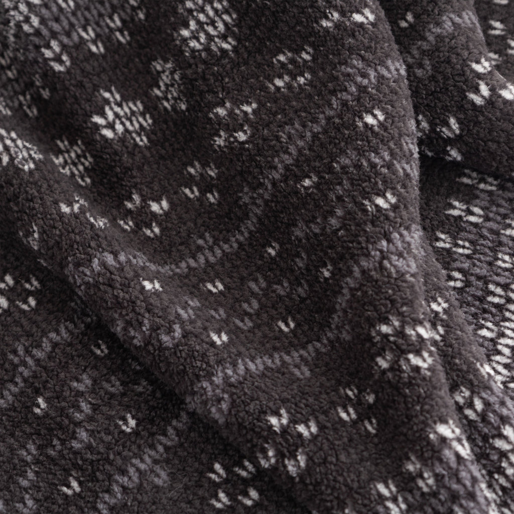 Cozy Fleece Berkshire Life Reversible Printed Hampshire Soft Throw Blanket, Glacier Fair Isle - Lightweight Plush Warm Blanket for All Seasons Detail