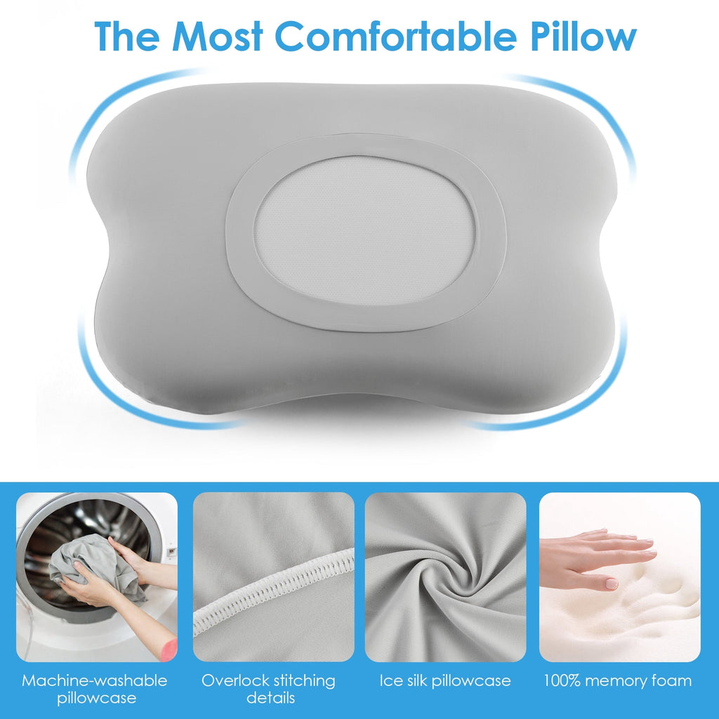 Decorative Plump Cervical Pillow Orthopedic Cervical Pillow for Neck Pain Relief, Memory Foam Bed Pillow with Pillowcase, Contour Bed ... - Decorative Throw Pillow Cushion for Sofa & Bed Detail