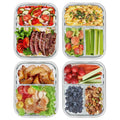 Playful Geometric 8 Pcs Glass Food Storage Containers with Lids, 2 & 3 Compartment Glass Airtight Meal Prep Containers (4 Containers & ... - Playful Star & Heart Shaped Geometric NeeDoh - Default Title