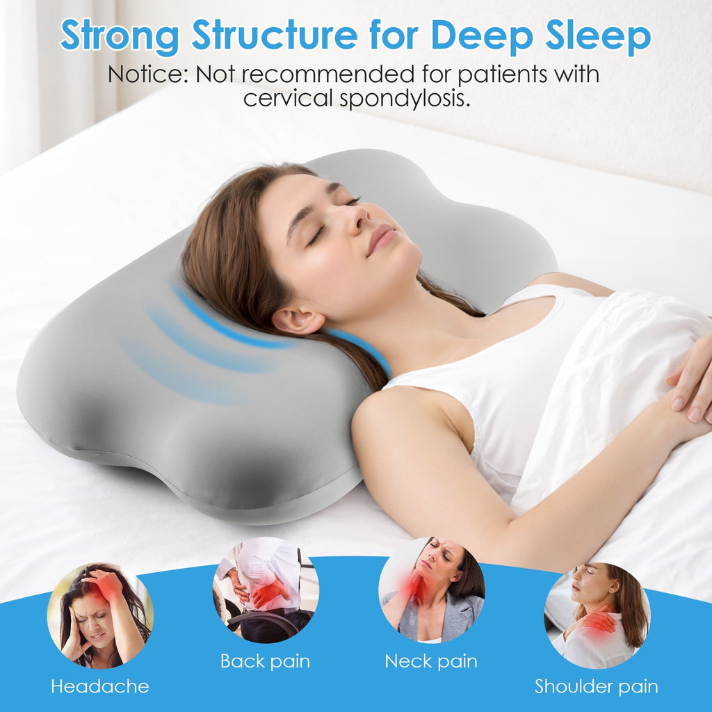 Decorative Plump Cervical Pillow Orthopedic Cervical Pillow for Neck Pain Relief, Memory Foam Bed Pillow with Pillowcase, Contour Bed ... - Decorative Throw Pillow Cushion for Sofa & Bed Detail