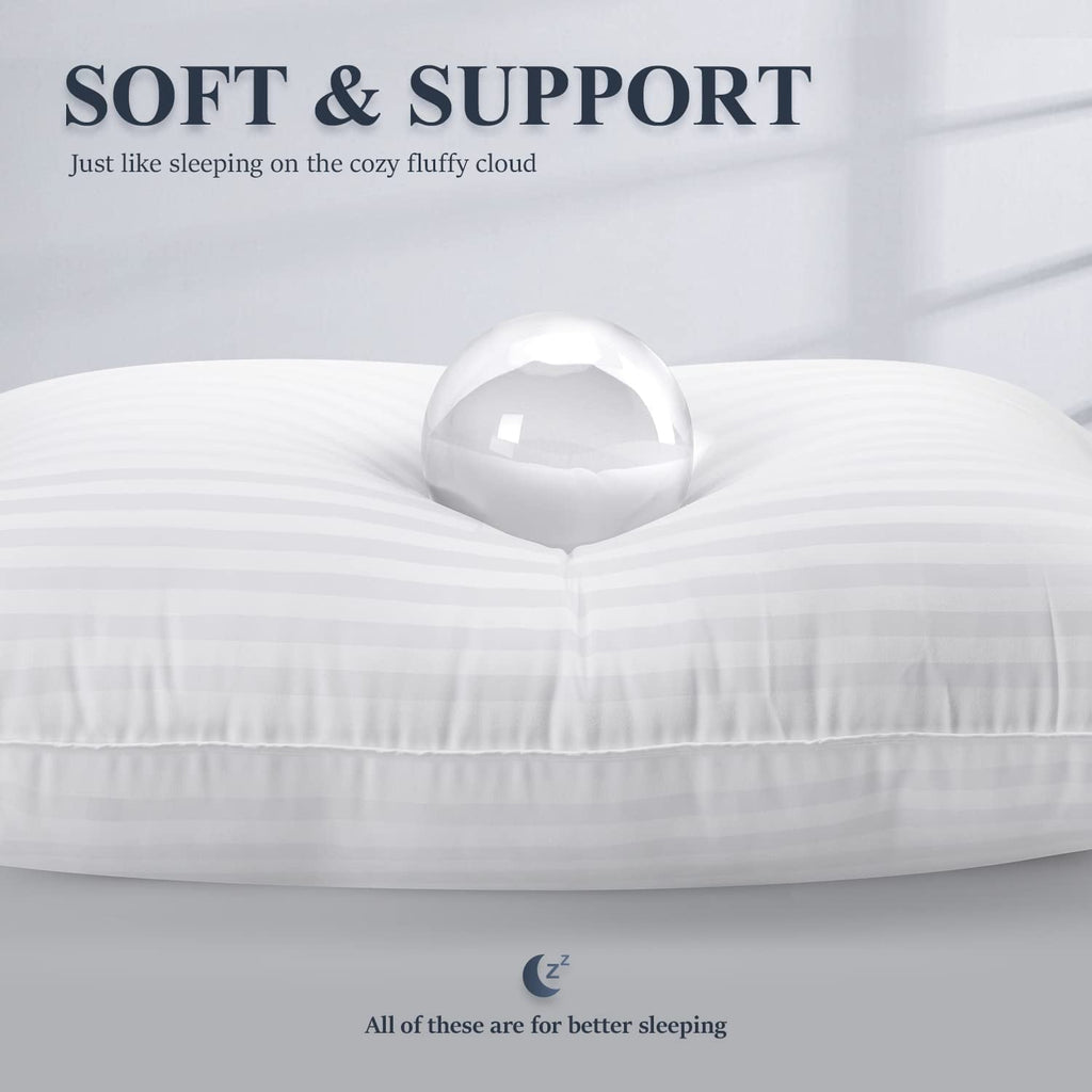 Fluffy Shredded Bed Pillows 2-Pack Queen Size Luxury Hotel Pillow for Side and Back Sleeper Pillows for Bed with Cooling Cover - Decorative Throw Pillow Cushion for Sofa & Bed Detail