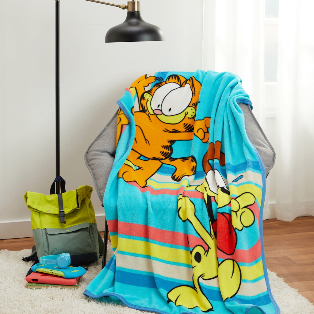 Super Soft Flannel Kids Blue Print Fleece Throw Blanket, 46 x 60 - Lightweight Plush Warm Blanket for All Seasons Detail