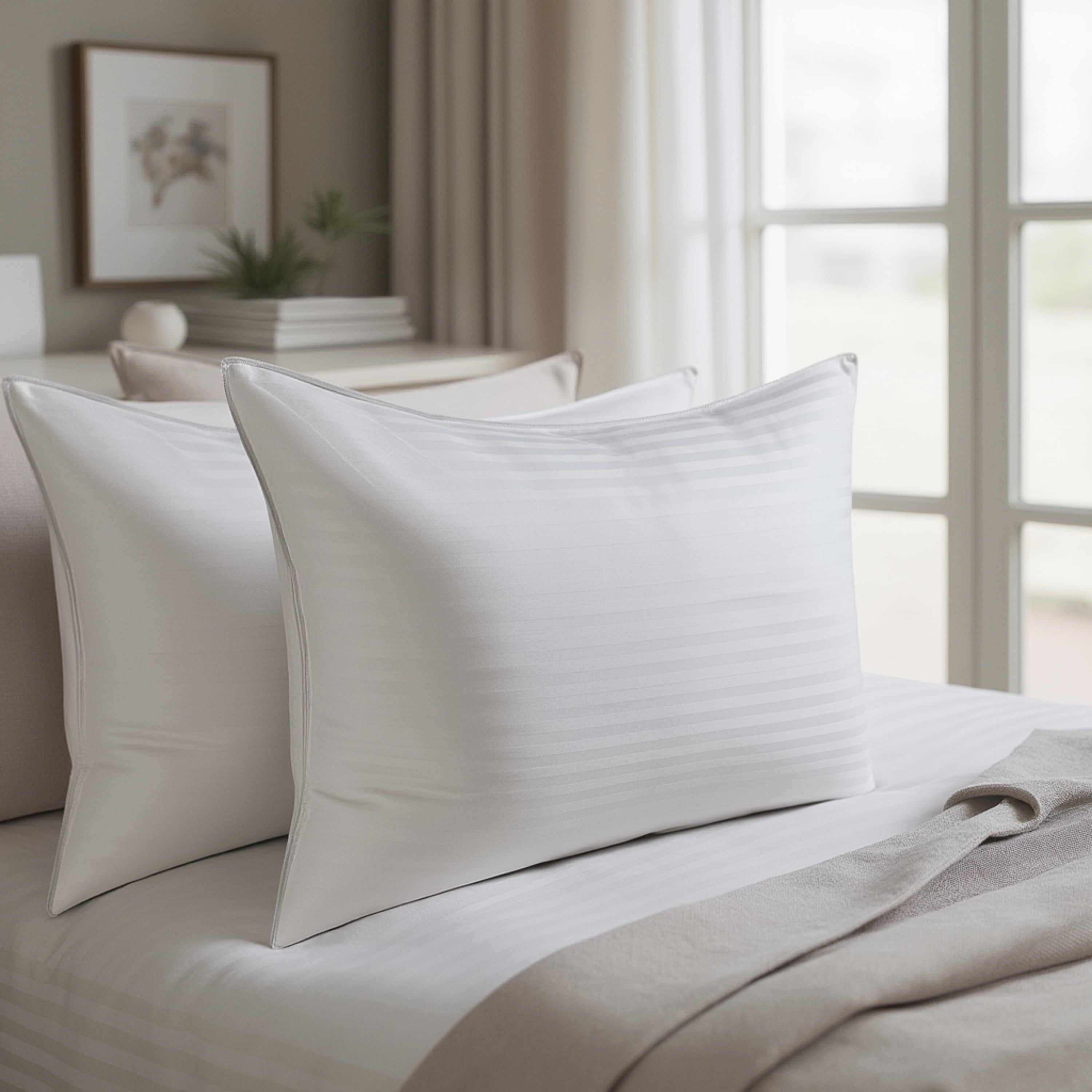 Ergonomic Memory Foam Down Alternative Pillow, Stanard/Queen Pillows for Bed, Soft Supportive Hotel Quality Pillows - Hotel Quality Plush Sleeping Pillows Detail
