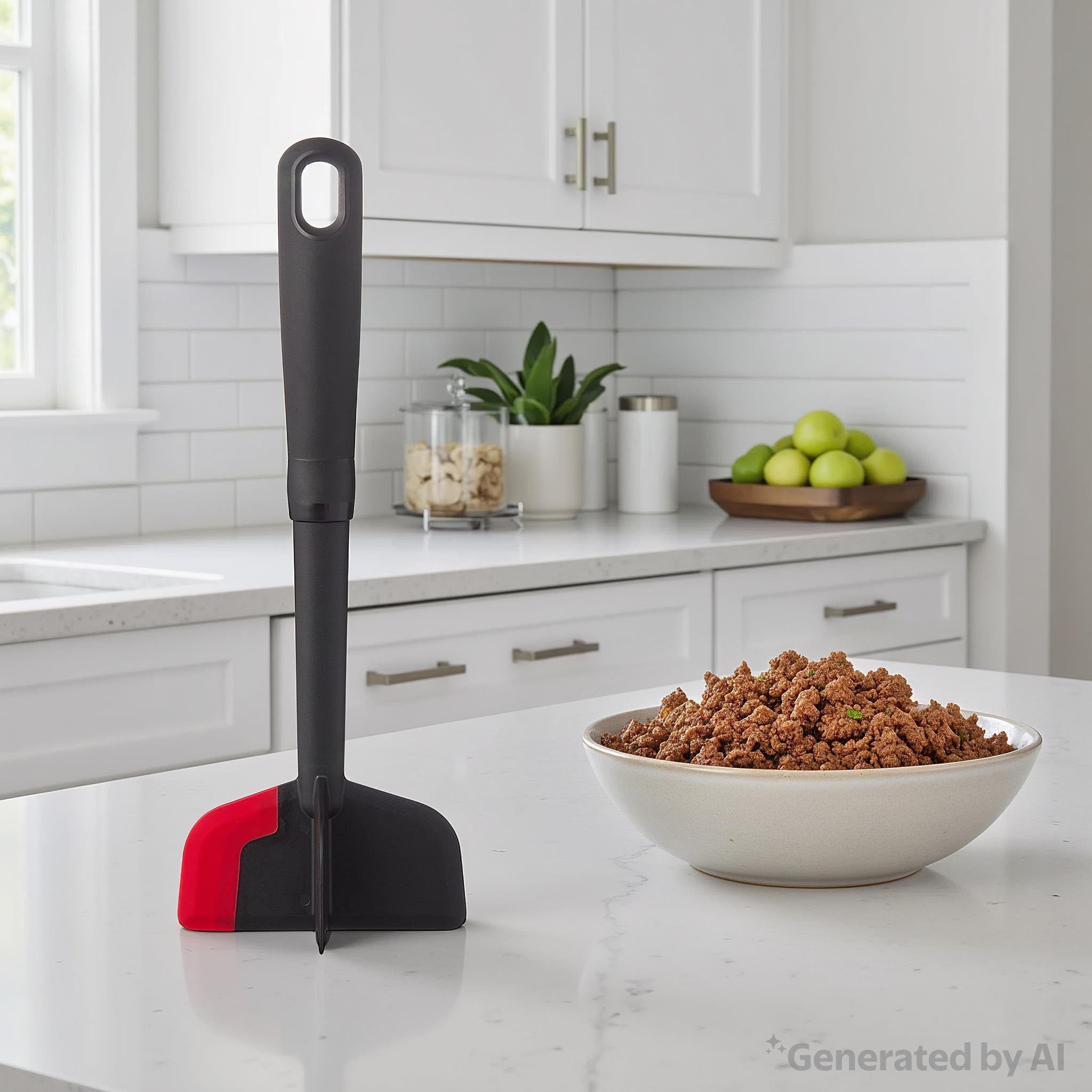 Ergonomic Manual Silicone Meat Masher and Chopper, Black - Innovative Kitchen Helper for Modern Cooking Detail