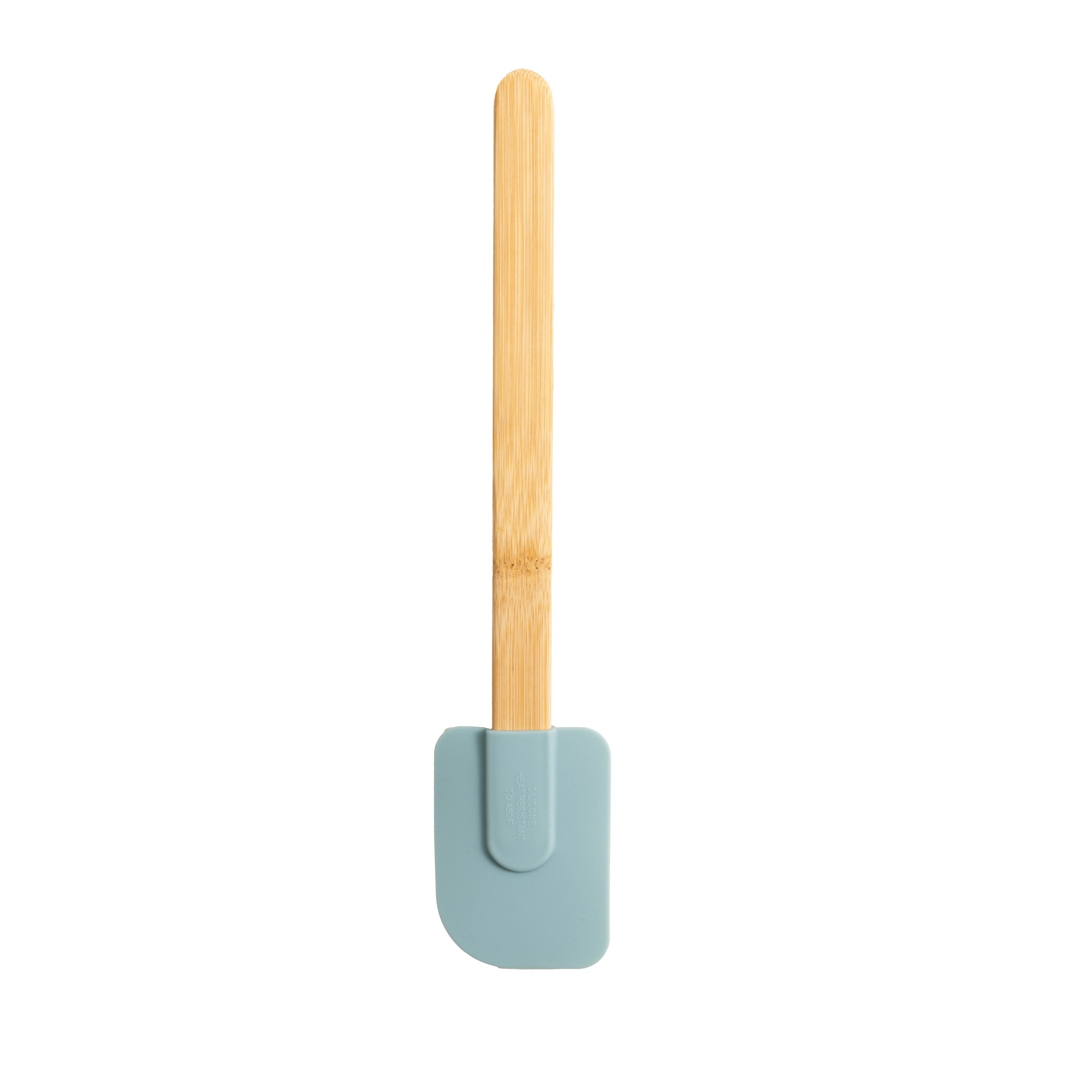 Premium Silicone Silicone Spatulas Set 4 with Bamboo Handles, Blue - Heat-Resistant Silicone Cooking Spatula Turner Detail