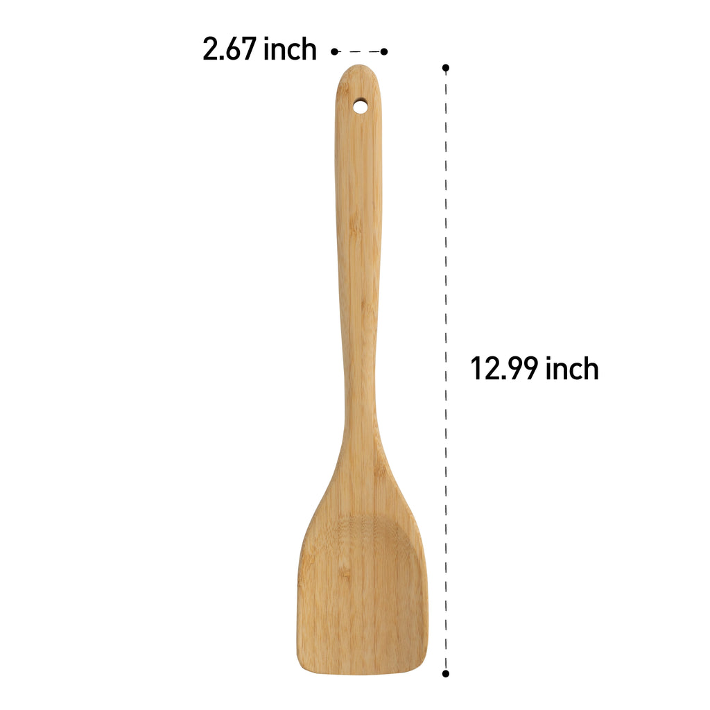 Heavy Duty Bamboo Turner, Crafted , Cooking and Kitchen, 12.99 x 2.67 x 0.59 inch. - Multi-Purpose Hand Tool for Daily Meal Prep Detail