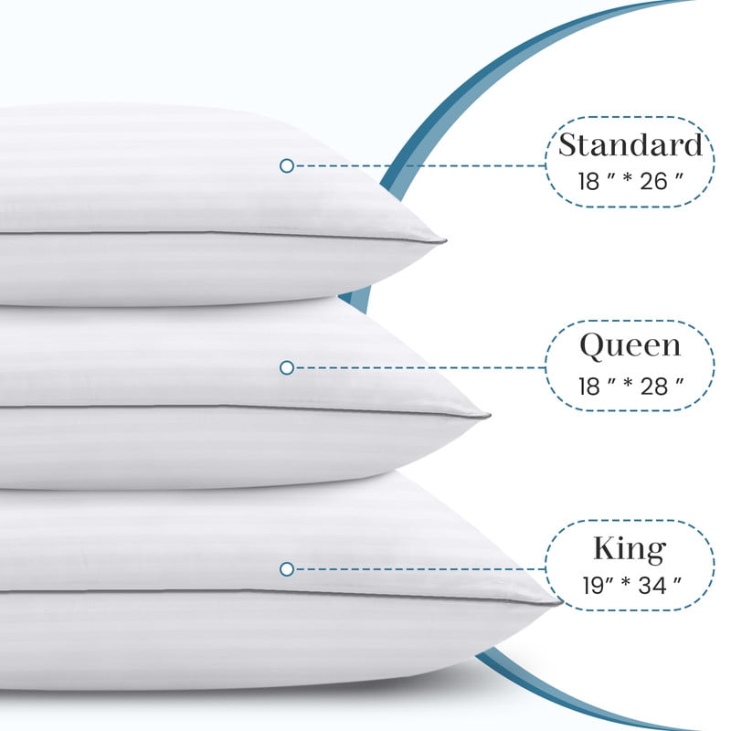 Ergonomic Memory Foam Pillows Queen Size Set of 2, Bed Pillows for Side, Back and Stomach Sleepers, Super Soft Down Alternative Filling, Lu... - Hotel Quality Plush Sleeping Pillows Detail