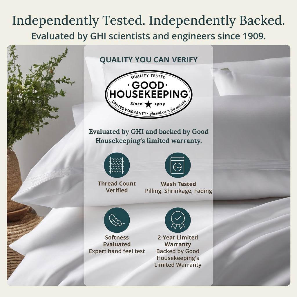 Premium Egyptian Cotton 500-Thread-Count 100% Cotton Sheet White Queen-Sheets Set, 4-Piece Extra Long-Staple Combed Cotton Bedding Sheets for... - Cooling Hotel Quality Bedding Sheets and Pillowcases Detail