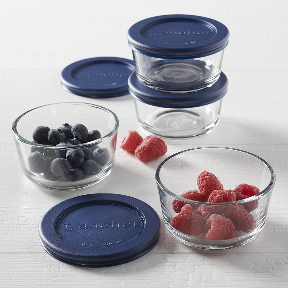 Deliciously Squishy Glass Food Storage Containers with Lids, 1 Cup Round, Set of 4 - Deliciously Soft Cupcake Sensory Glob Detail