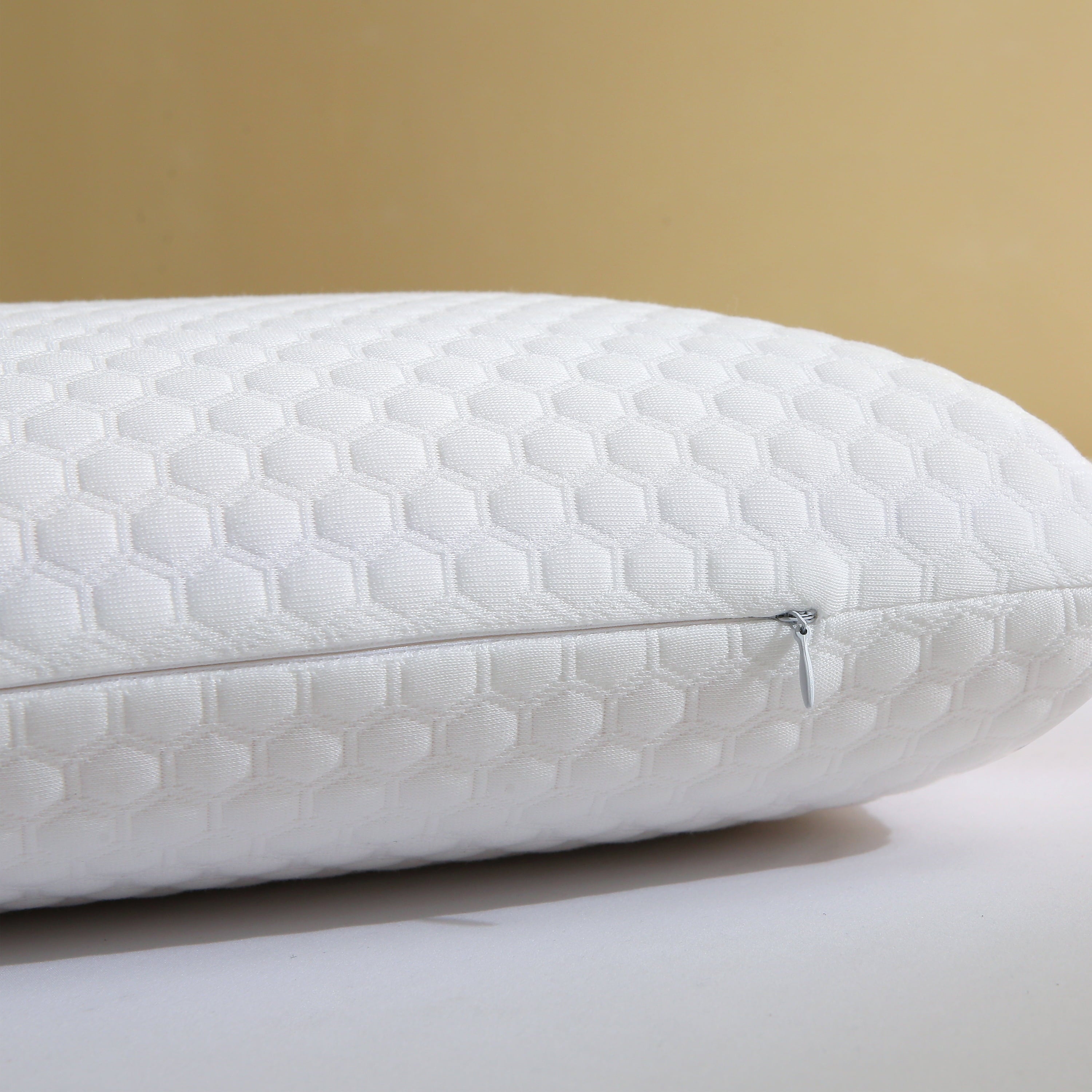 Fluffy Shredded Memory Foam Bed Pillows, Pillow for Side and Back Sleeper, Pillow for Neck Pain Relief, Washable Removable Cover, Sof... - Ergonomic Memory Foam Pillow for Neck Pain Support Detail