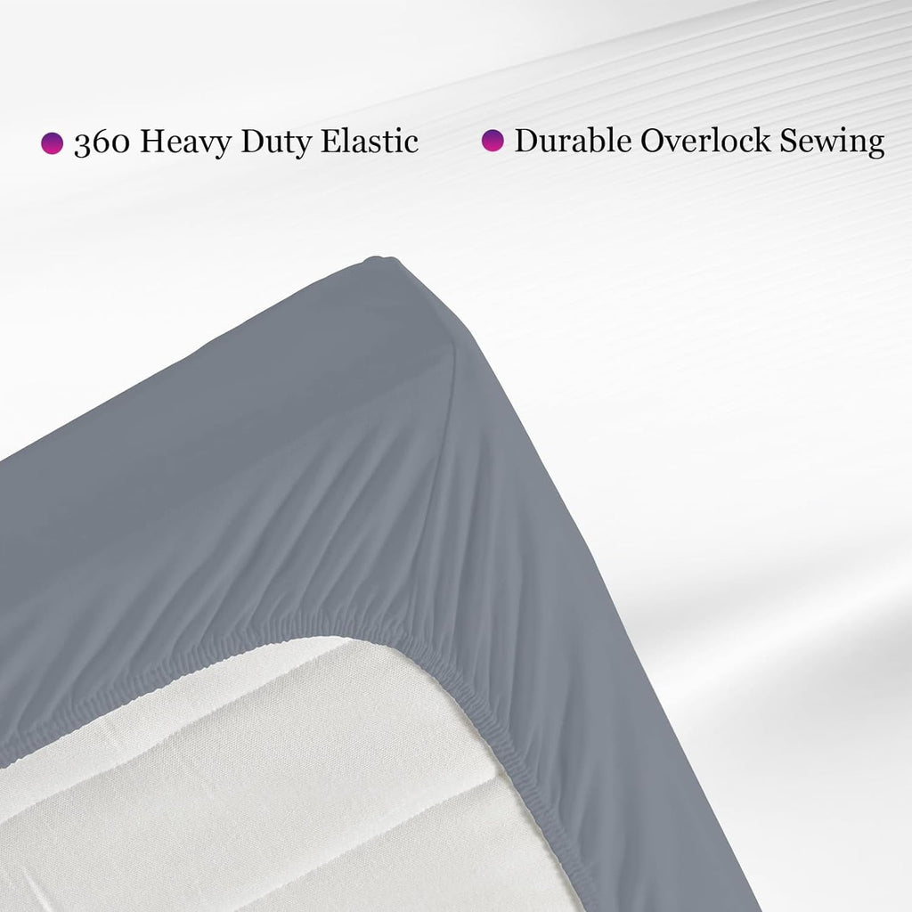 Wrinkle-Resistant Grounding Fitted Sheet Kit Queen Size, Deep Pocket Fitted Sheet, Organic Cotton 7% Silver Fiber, Conductive Bed Cover... - Premium Ultra-Soft Pillowcase Pair for Sleeping Detail