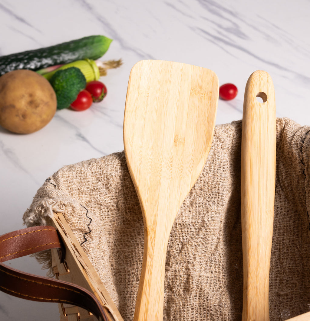 Heavy Duty Bamboo Turner, Crafted , Cooking and Kitchen, 12.99 x 2.67 x 0.59 inch. - Multi-Purpose Hand Tool for Daily Meal Prep Detail