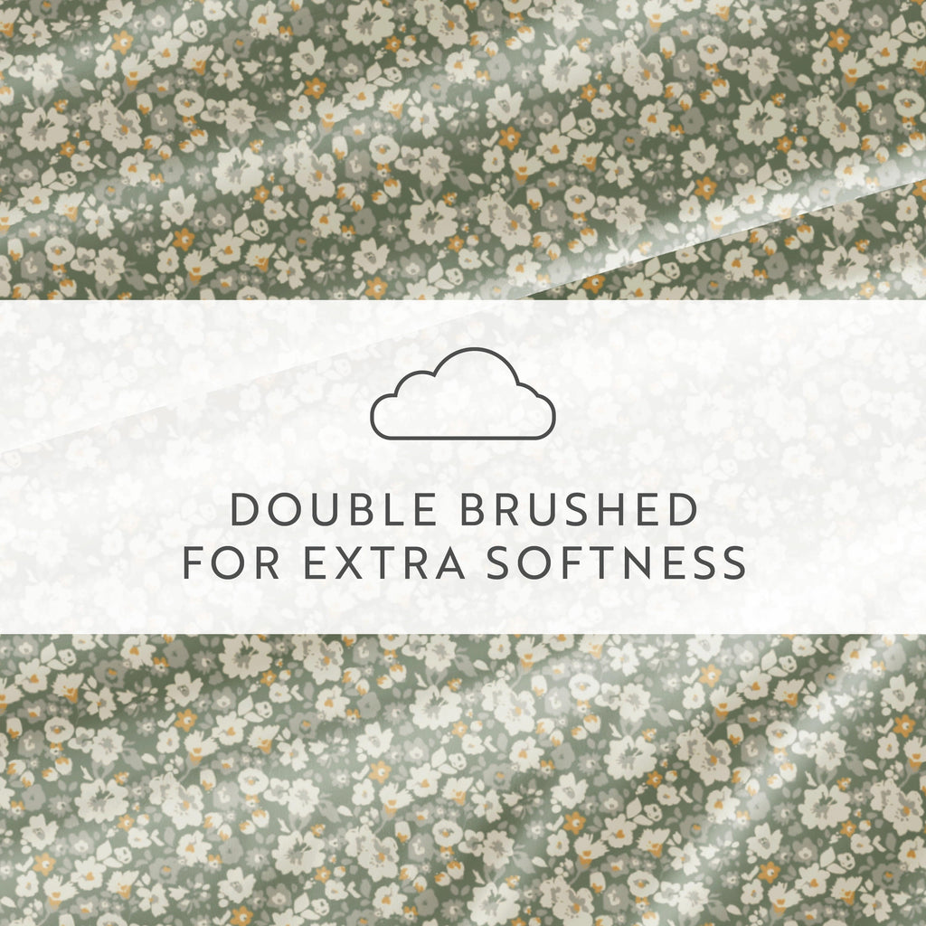 Breathable Luxury 4 Piece Pattern Microfiber Bed Sheets Set, Floral Dream Eucalyptus, Twin - Luxury Bed Sheet Set with Deep Pockets Detail